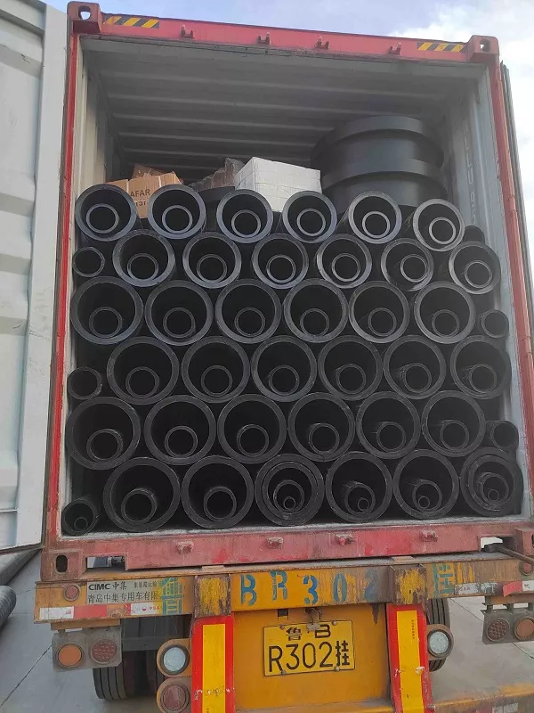 Tubería HDPE negro con franja marrón para drenaje